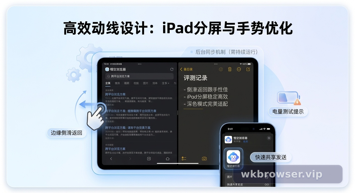 悟空浏览器 iOS 版深度评测:跨平台浏览与轻社交通讯融合实战 配图